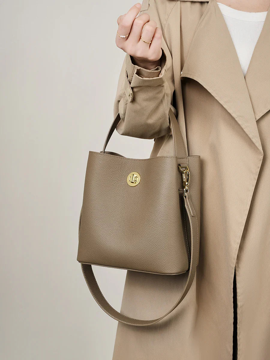 Borsa a tracolla a secchiello moda minimalista da donna
